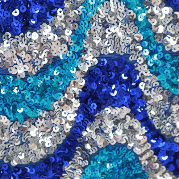 Hailey Logan By Adrianna Papell Sequin Bodycon Dress Womens 5/6 Blue Mermaidcore - Picture 10 of 10